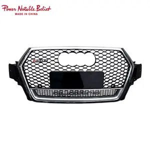 Auto zubehör für Audi Q7 front grill ändern zu RSQ7 rahmen quattro stil facelift mesh honeycomb grille 2016-2019