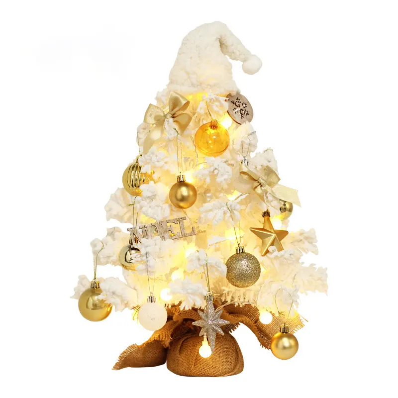 Nova mini árvore de natal 30cm 40cm 45cm decorações de natal suprimentos luzes de corda led