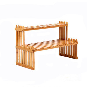 Estante de Bambú de Doble Capa para Plantas, Soporte de Madera para Suculentas de Interior, Estante de Almacenamiento para Sala de Estar o Balcón, Diseño Minimalista - Product Image 5