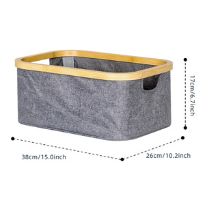 Folding Laundry <b>Basket</b> Gray 38x26x17 <b>Rectangle</b> Space Saving Clothing Organizer Bathroom <b>Storage</b> Bin - Product Image 4