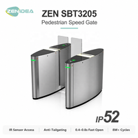 Barrière pivotante ZEN3205, portillon rapide, capteur IR anti-écrêtlement, ouverture rapide 0,4s, moteur sans balais, acier inoxydable, contrôle d'accès