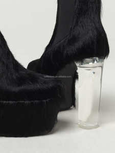 Botas de Tacón Alto Transparentes Unisex para Hombre, Lido Minimal Grill Beatle, 130 mm, Botas Chelsea de Cuero Genuino, Botas de Plataforma de Cuero - Product Image 4