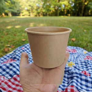 Bols jetables en papier kraft à paroi unique pour les récipients alimentaires de soupe chaude avec logo personnalisé - Product Image 5