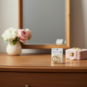 Orecchini a Cerchio Ilan 35mm Tono Oro Set da 6 Pezzi - Product Image 2