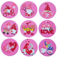 Sous-verres personnalisés en peinture diamant ODM/OEM antidérapants en acrylique, tapis de tasse, dessous de plat, broderie mosaïque diamant DIY