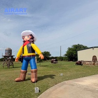 Ballon gonflable de cowgirl pour décoration de pelouse, mascotte de cow-boy gonflable géante pour décoration de fête disco