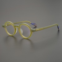 Lunettes de créateur classiques rouge vin, fait à la main givré Vintage monture de lunettes personnalité Art cercle cadre femmes avec myopie Aceta