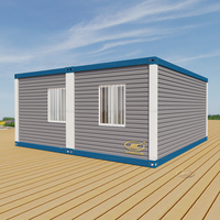 Maison conteneur modulaire préfabriquée en acier avec panneaux sandwich, toit en pente, bureau portable, espace de vie