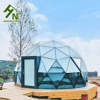 Dôme en verre géodésique de haute qualité de 6m 7m avec salle de bain pour le glamping intérieur/extérieur toutes saisons, très résistant