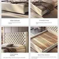 Italienisches Luxus-Schlafzimmerbett im nordischen Stil, weiches Doppelbett 1,8m, Hochzeitsbett, Wohnmöbel