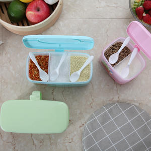 Juego de recipientes para especias de cocina, tipo capas, tamaño M, sin BPA, con cucharas para almacenar condimentos sólidos - Product Image 5