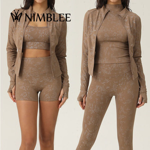 ओम डिजाइन लोगो उच्च गुणवत्ता वाले सोने की स्टैम्पिंग त्वरित सुखाने आउटडोर खेल नग्न आकस्मिक फिटनेस योग कपड़े प्रशिक्षण सेट - Product Image 1