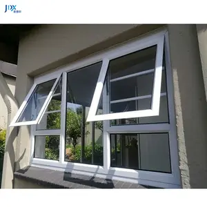 French Style Custom New Design Aluminum Awning Window Frame Swing Tempered Glass Aluminium Awning Window