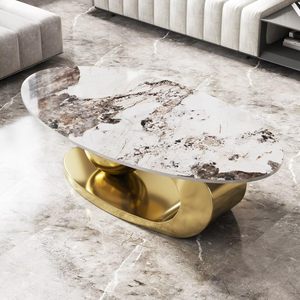 Mesas de Centro Móviles Pequeñas de Metal Retro, Mesas de Centro Modernas de Lujo Portátiles de Estilo Nórdico para Sala de Estar, Mesa Auxiliar para Cama, Dormitorio - Product Image 2