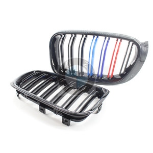 กระจังหน้า BMW สีดำเงา ลายเส้นคู่ สไตล์ M สำหรับ F25 F26 X3 X4 ปี 2014 2017 อัพเกรดกันชน วัสดุพลาสติก ABS - Product Image 1