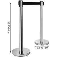 Support de ligne de Queue de barrière rétractable en métal coloré de 2 mètres