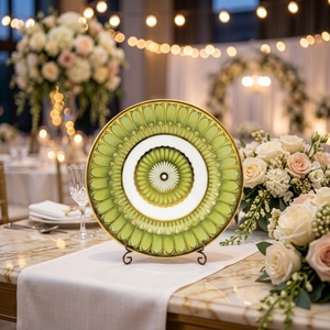 Service de Table de Mariage Européen Élégant – Assiettes de Luxe en Porcelaine Fine avec Bord Doré pour Location d'Événements et Traiteur de Banquets - Product Image 1