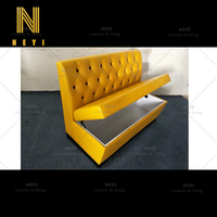 Muebles Modernos Personalizados al por Mayor, Sillas de Cuero Amarillo para Restaurante, Sofás Redondos, Cabinas de Espera NEYI