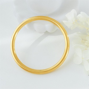 ของขวัญแต่งงานที่สวยงาม18K ห่วงชุบทอง18K กำไลเปล่าสำหรับผู้หญิง - Product Image 3
