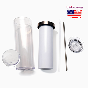 Customized 20oz Snow Globe Straight Glitter Soda Beer Coffee Stainless Steel Snow Globe Tumbler <b>with</b> Lid and <b>Straw</b> - Product Image 3