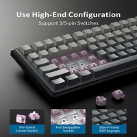 Clavier mécanique Onikuma G83 à 83 touches RGB tri-mode avec touches interchangeables à chaud (axe linéaire rose Goertek)