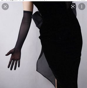 Gants longs sexy en dentelle noire transparente de 55 cm, fins, respirants, en filet solide, pour femmes et hommes, pour les spectacles et les fêtes - Product Image 1