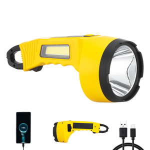 Luz de búsqueda LED de mano, iluminación exterior, caza de larga distancia, paneles solares impermeables, reflector LED recargable, Lámpara de <span class=keywords><strong>trabajo</strong></span> COB - Product Image 1