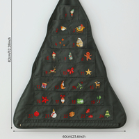 Calendrier de l'Avent de Noël en toile à carreaux personnalisé en gros, calendrier de compte à rebours de 24 jours pour la décoration de la maison