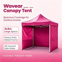 Tente de salon pliable résistante au vent 3x3m portable avec tissu Oxford PVC pour événements en plein air