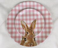 Assiettes en mélamine au design vintage de lapin, cadeaux de Noël, décorations de Pâques, lot de 12 pièces