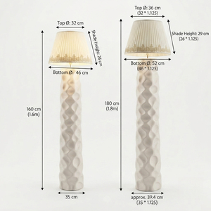 French Retro Bubble Texture Floor Lamp Minimalist Sculptural <b>Standing</b> Lamp Pleated Shade Decor Light For Home - Product Image 2