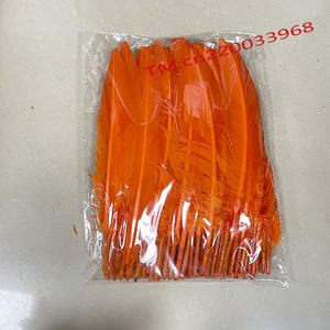 Оптовая продажа, фиолетовые белые синие оранжевые красные зеленые желтые смешанные цвета, декоративные перья из перьев из крыльев индейки для карнавала - Product Image 3