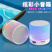 Mini altavoz de diente azul, altavoz inalámbrico, colorido LED, tarjeta TF, Subwoofer USB, columna de sonido de música MP3 portátil para PC y teléfono