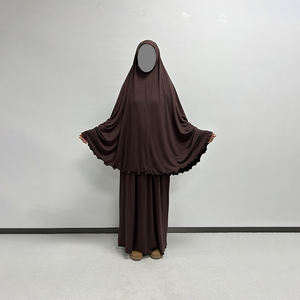 コットンジャージー祈りセット2ピースヒマールスカートポケット控えめなストレッチイードラマダンイスラム教徒女性用イスラム服ジルバブ - Product Image 5