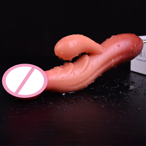 FAAK Silikon 10-Gang Vibrierender Analplug Gerippter Realistischer Dildo <span class=keywords><strong>Vibrator</strong></span> Klitoris-Stimulator Prostata-Massage Sexspielzeug Masturbator - Product Image 2