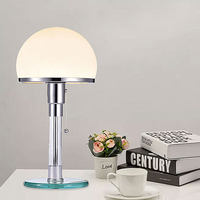 Lampe de lecture LED design nordique Wilhelm Wagenfeld Bauhaus, luminaires de bureau, lampes de chevet de chambre à coucher, luminaires LED en verre