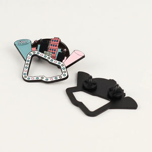 Guangdong colorido rascacielos astronauta alas solapa Pin personalizado Premium especial esmalte Metal broche para decoración de sombreros - Product Image 4