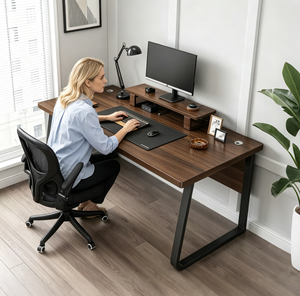 Bureau d'étude moderne, bureau d'ordinateur, support d'écran pour étudiants, dortoir, appartement, jeux vidéo, 4 couleurs, structure métallique robuste, service OEM VLranlife - Product Image 1