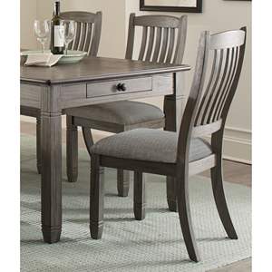 DB, gris antiguo, 2 piezas, sillas laterales de comedor informales de mediados de siglo, estilo de granja, marco de madera maciza alta, tapicería de tela para sala de estar - Product Image 6