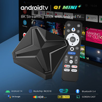 Android 14 TV Box Q1 Mini+ con CPU RK3518, 8K Quad Core, 2GB/8GB/16GB, WiFi 6 5G, Android STB con Control Remoto por Voz