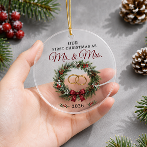 Décoration de Noël suspendue en acrylique pour couple romantique, motif cerf, couronne d'église, arbre, souvenir de mariage 2026, pendentif pour sapin de Noël - Product Image 3