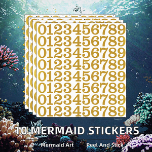 Gold Foil Number <b>Stickers</b> Self-adhesive Vinyl Decal <b>Sheets</b> for Packaging Craft DIY Decoration - Product Image 2