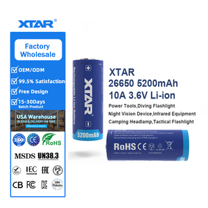 Batterie lithium-ion <span class=keywords><strong>XTAR</strong></span> OEM <span class=keywords><strong>26650</strong></span> 3.7v Li-ion rechargeable pour lampe torche, Li-ion <span class=keywords><strong>26650</strong></span> 5200mAh - Product Image 1