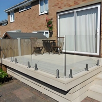 Balustrade en verre sans cadre en acier inoxydable SUS304/SUS316 pour balcon intérieur/extérieur d'appartement moderne personnalisé YMC