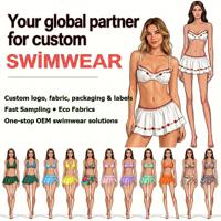 Ensemble de plage 4 pièces en tissu recyclé OEM & ODM pour femme : haut bandeau torsadé, cardigan à manches longues et jupe
