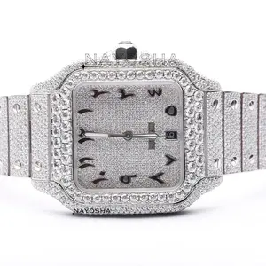 Latest Design Moissanite Diamond Watch for Men Automatic Mechanical Movement Best Gift at Price from India