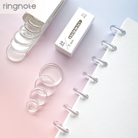 Lot de 11 disques acryliques RINGNOTE ultra-transparents pour carnets et albums à anneaux
