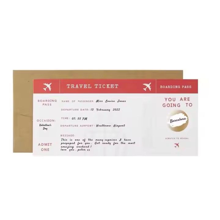 Wholesale Airline Boarding Passes Custom Recyclable
