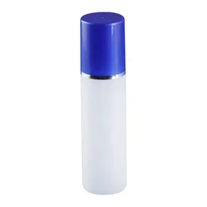 Botella de spray de plástico redonda azul de 100ml con tapa azul para el cuidado personal puede contener lociones cosméticas