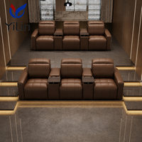 Canapé modulaire de luxe moderne en cuir véritable inclinable pour home cinéma, salon, salle VIP et club